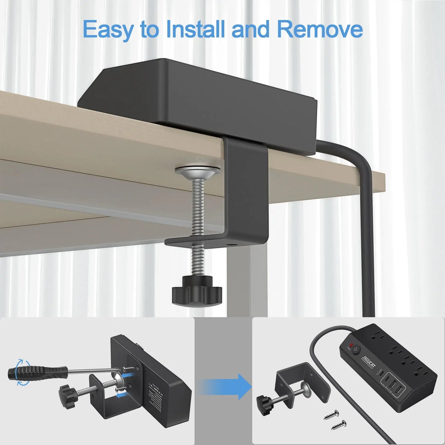 Desk Power Strip with USB - C - Stop Reaching for Wall Outlets - Desk Accessories by ReliefClick