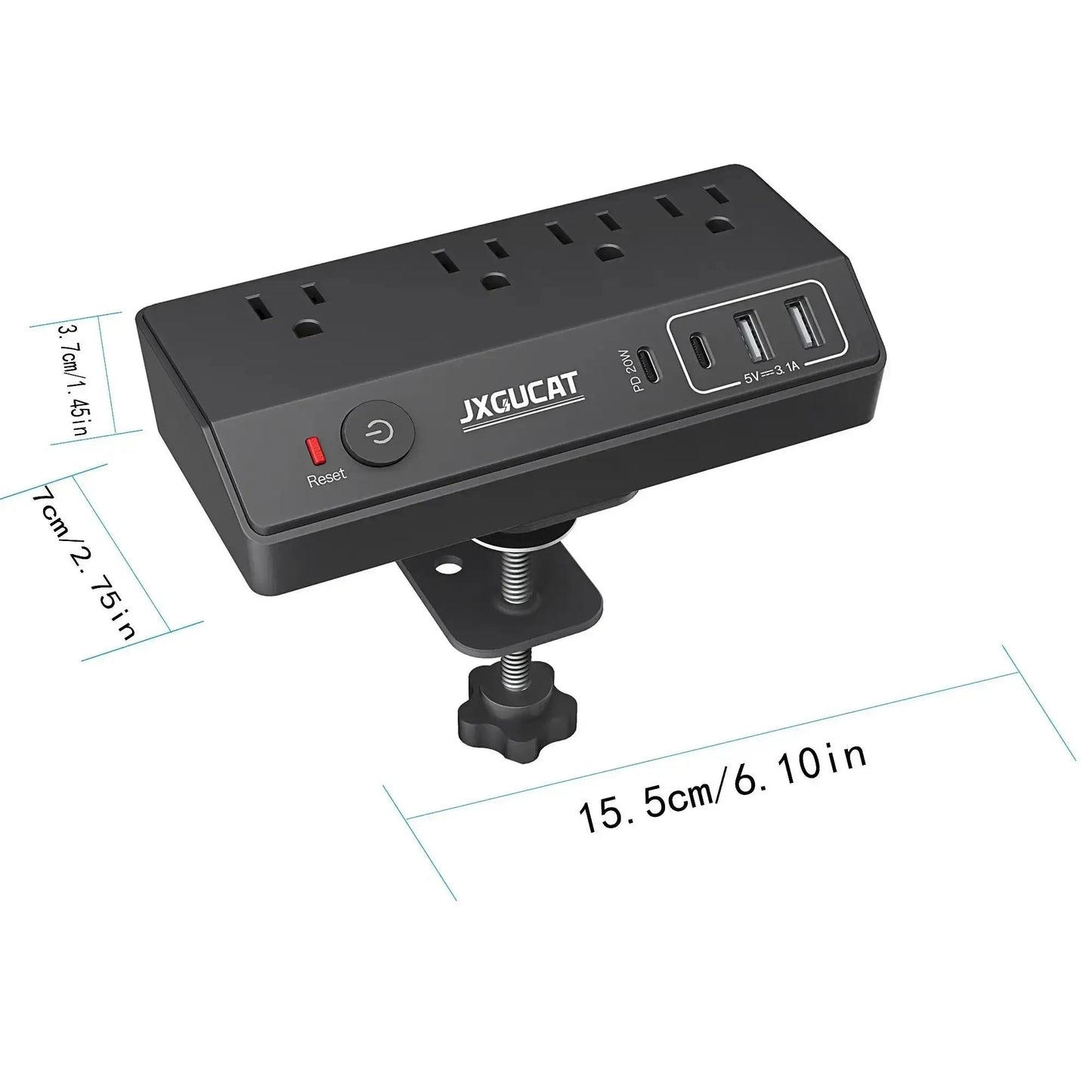 Desk Power Strip with USB - C - Stop Reaching for Wall Outlets - Desk Accessories by ReliefClick